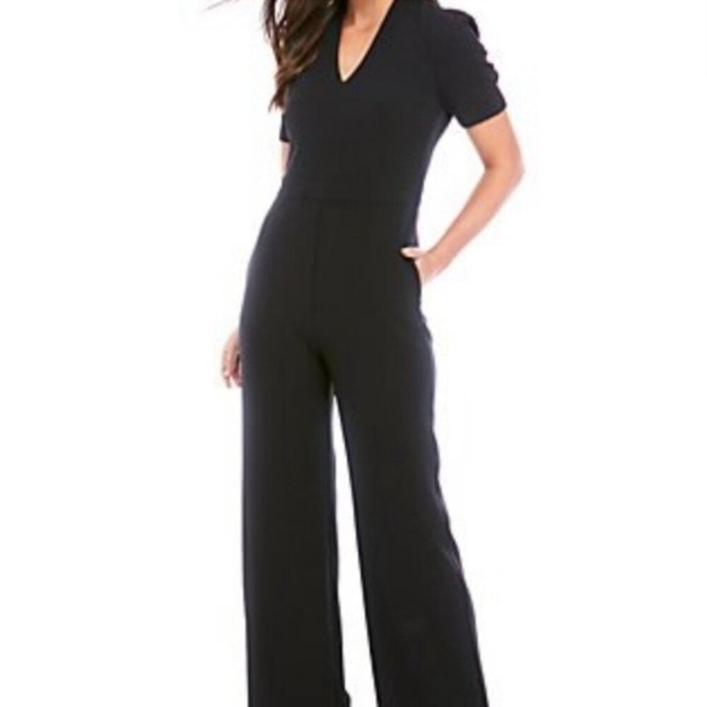 NWT Vince Camuto Jumpsuit XS Black Funeral Work Business Office Short Romper